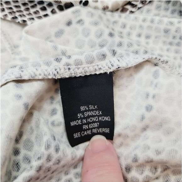 Vintage Vivienne Tam Silk Blend Slinky Jersey Knit Wrap Dress in Snakeskin Print - Picture 8 of 11